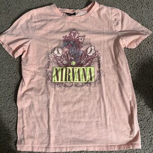 NIRVANA Pink Tee size 13-14 kids